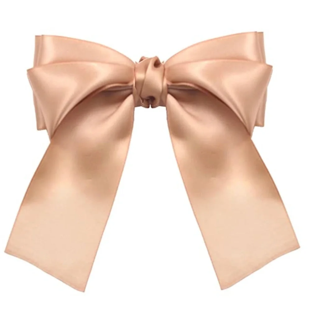Beautiful Polyester Silk Style Hair Bow Tan